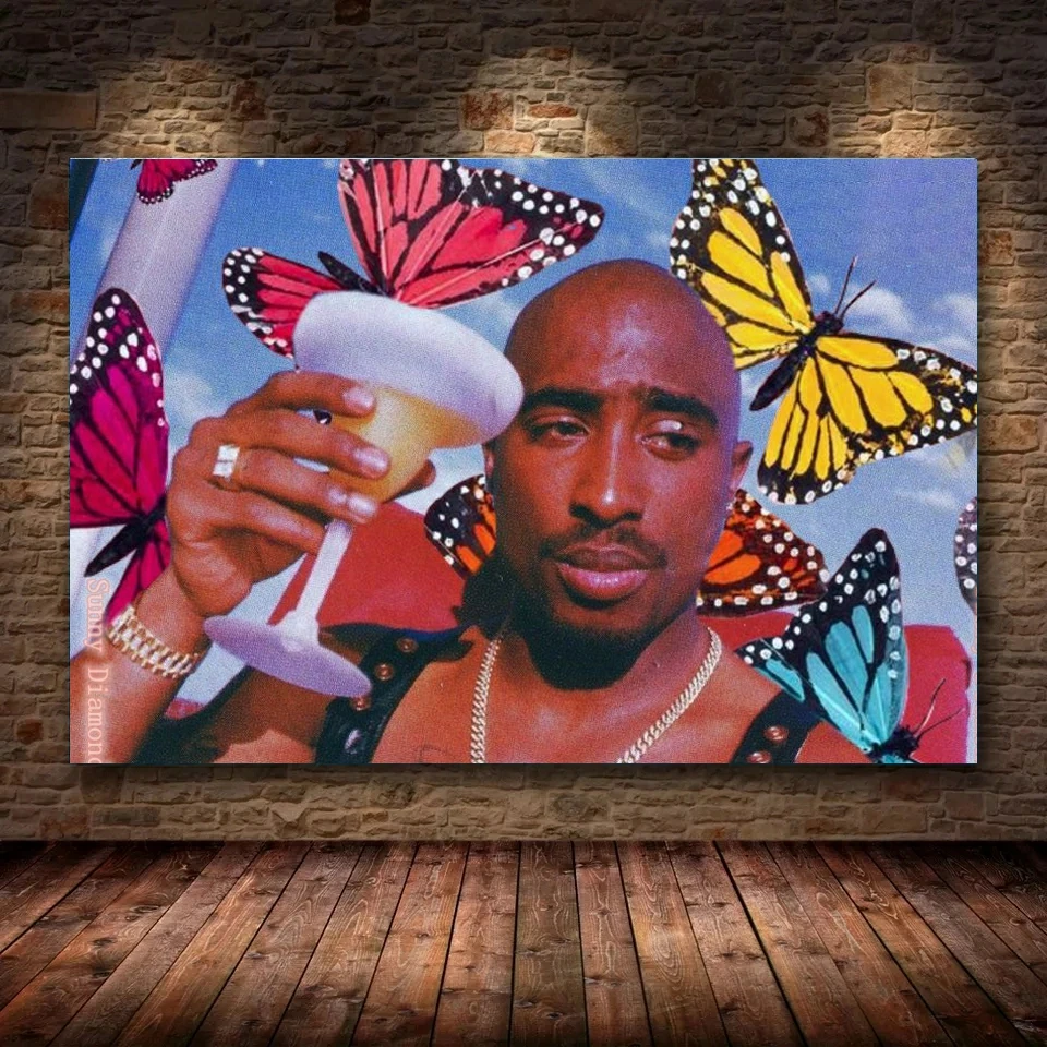 Известный хип-хоп певец Тупак, картина с алмазной мозаикой, музыкальный плакат 2Pac Jada Rapper, Обои, Вышивка стразами, искусство домашнего декора - 1
