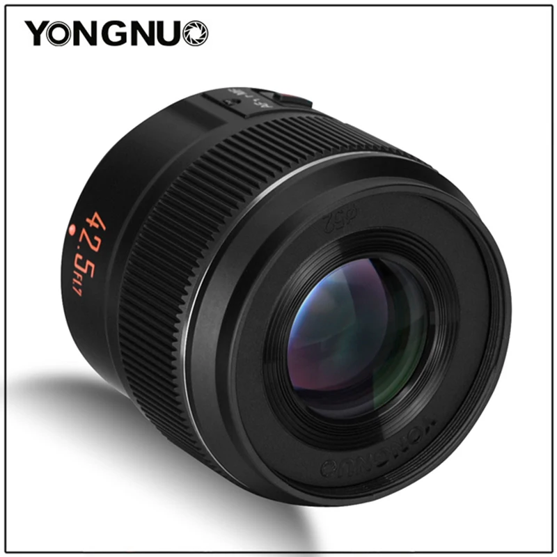 Объектив камеры YONGNUO YN42.5mm 42.5mm F1.7M II Объектив F1.7 Для Беззеркальной камеры Panasonic Olympus с автофокусировкой с креплением M4/3 - 1