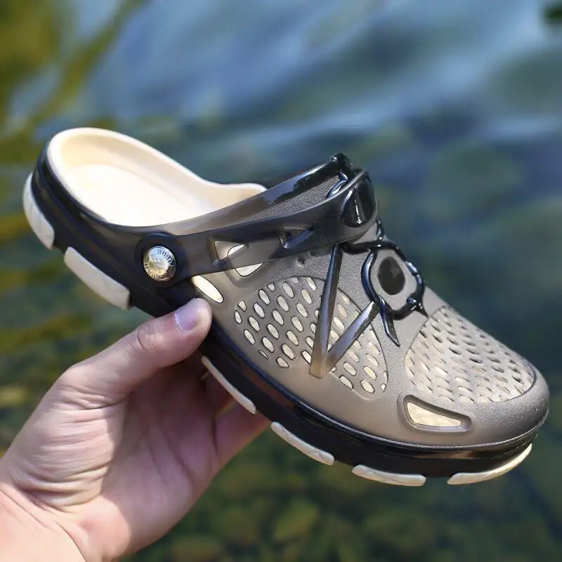 1/2 шт. Летние рыболовные сандалии, обувь для отдыха, модные тапочки для альпинизма, осенние мужские нескользящие водонепроницаемые пляжные - 1