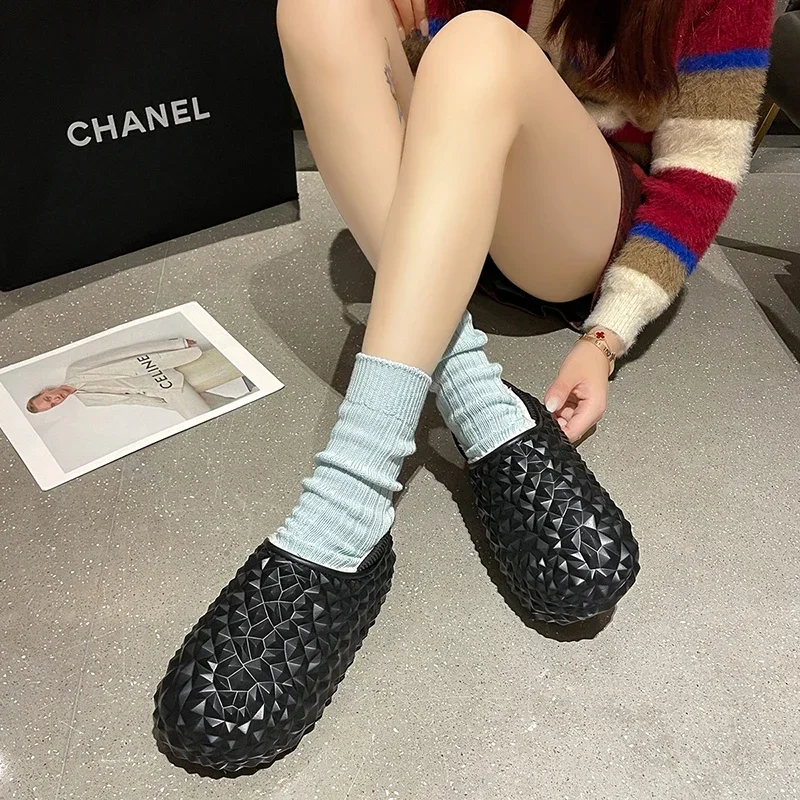 Новые зимние женские тапочки с бархатом для сохранения тепла, хлопчатобумажные тапочки Durian, милая повседневная модная верхняя одежда, теплая хлопчатобумажная обувь - 1
