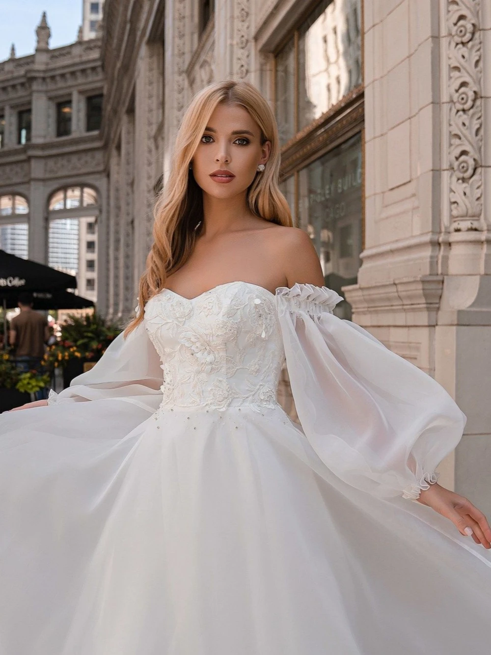 Романтическое свадебное платье с вырезом сердечком, классические аппликации, блестки, халат невесты, Изящное Длинное свадебное платье трапециевидной формы Robe De Mariée - 1