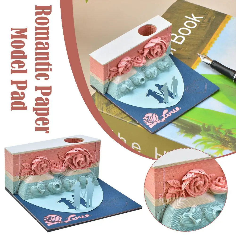 Романтический Бумажный блокнот для моделирования 3D-иллюстраций Блокнот для заметок День Святого Валентина Свадьба День Рождения Юбилей Рождественские Подарки - 1