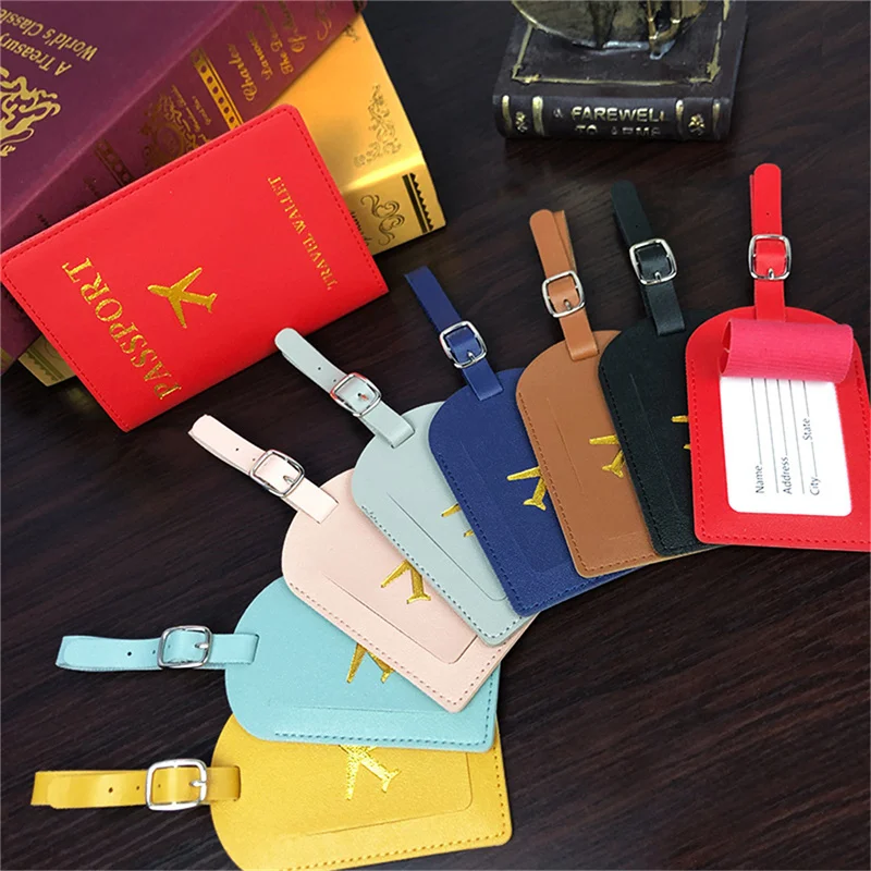 1 шт. Портативная багажная бирка из искусственной кожи, идентификационная бирка для чемодана, бирка для багажа, бирка для сумки, имя, идентификационный адрес, держатель загранпаспорта, карточка для путешествий - 1