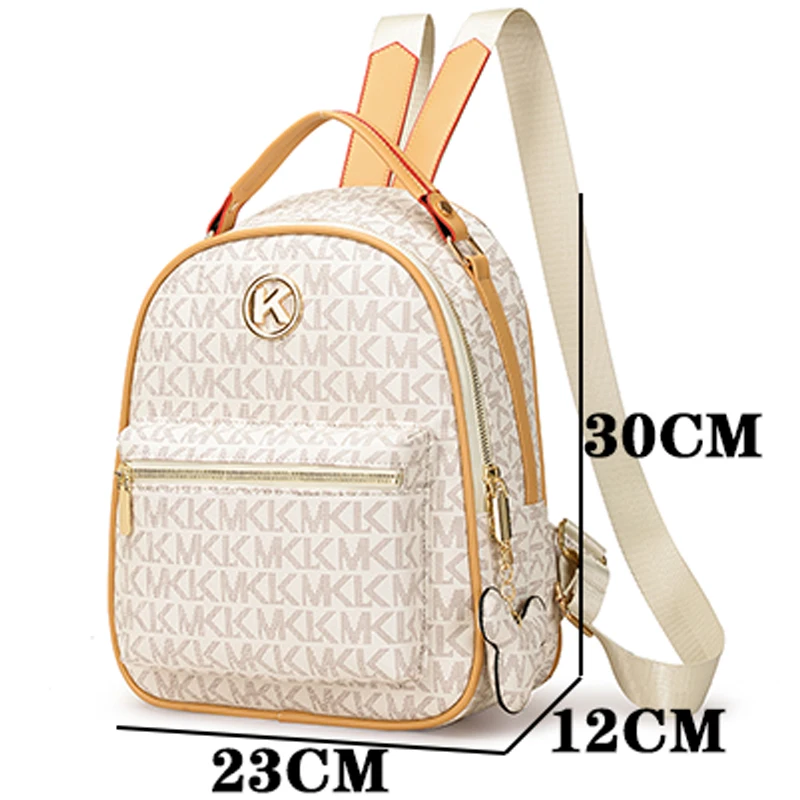 Женский рюкзак известного бренда, рюкзак с буквенным логотипом, высококачественная сумка из искусственной кожи, Многофункциональная школьная сумка большой емкости - 1