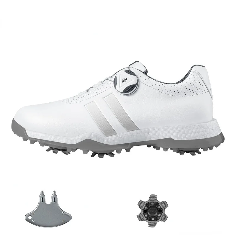 Женская обувь для гольфа PGM со Съемными Шипами, Водонепроницаемые Противоскользящие Спортивные Кроссовки с Ремешком-ручкой, Белые Повседневные Кроссовки Из Микрофибры XZ171 - 1