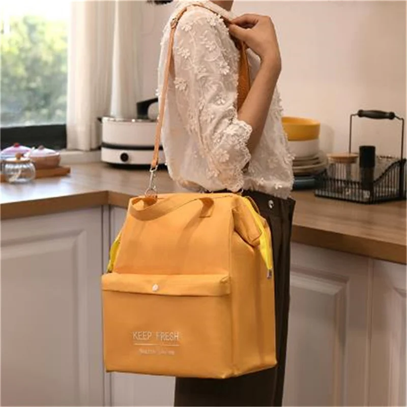 Женская сумка для ланча, новая водонепроницаемая изолированная сумка через плечо, модная коробка для ланча, переносная сумка-холодильник для пикника. - 1