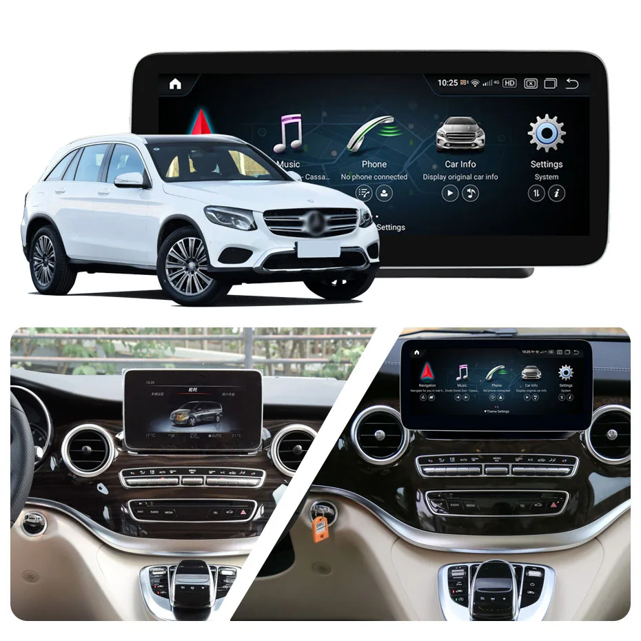COHOO Для Mercedes-Benz GLC C-Class V-Class X-Class 2016-2020 Android 11,0 6 + 128 Г Автомобильный Мультимедийный Плеер Стерео Приемник Радио - 1