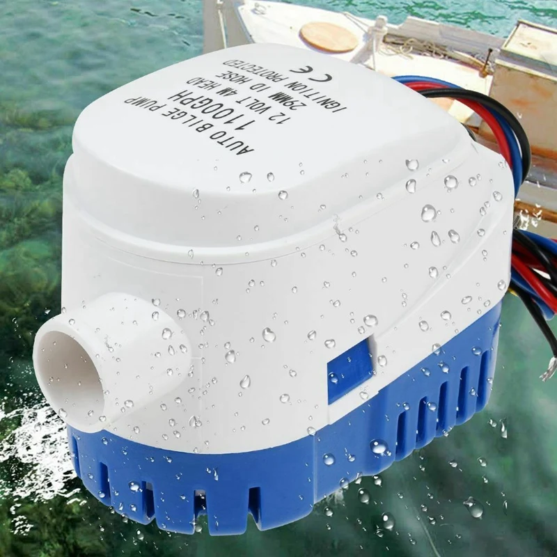 Автоматическая трюмная водяная помпа для морской лодки 2X 12V 1100GPH, Автоматический погружной насос для фургона - 1