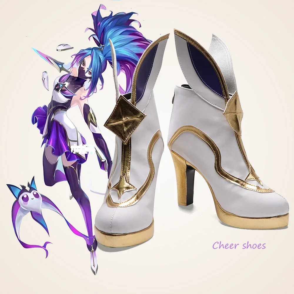 Игра Lol Akali/ Обувь для косплея, женские ботинки на высоком каблуке на Хэллоуин, реквизит для ролевых игр в стиле аниме, аксессуар для карнавального костюма, комикс - 1