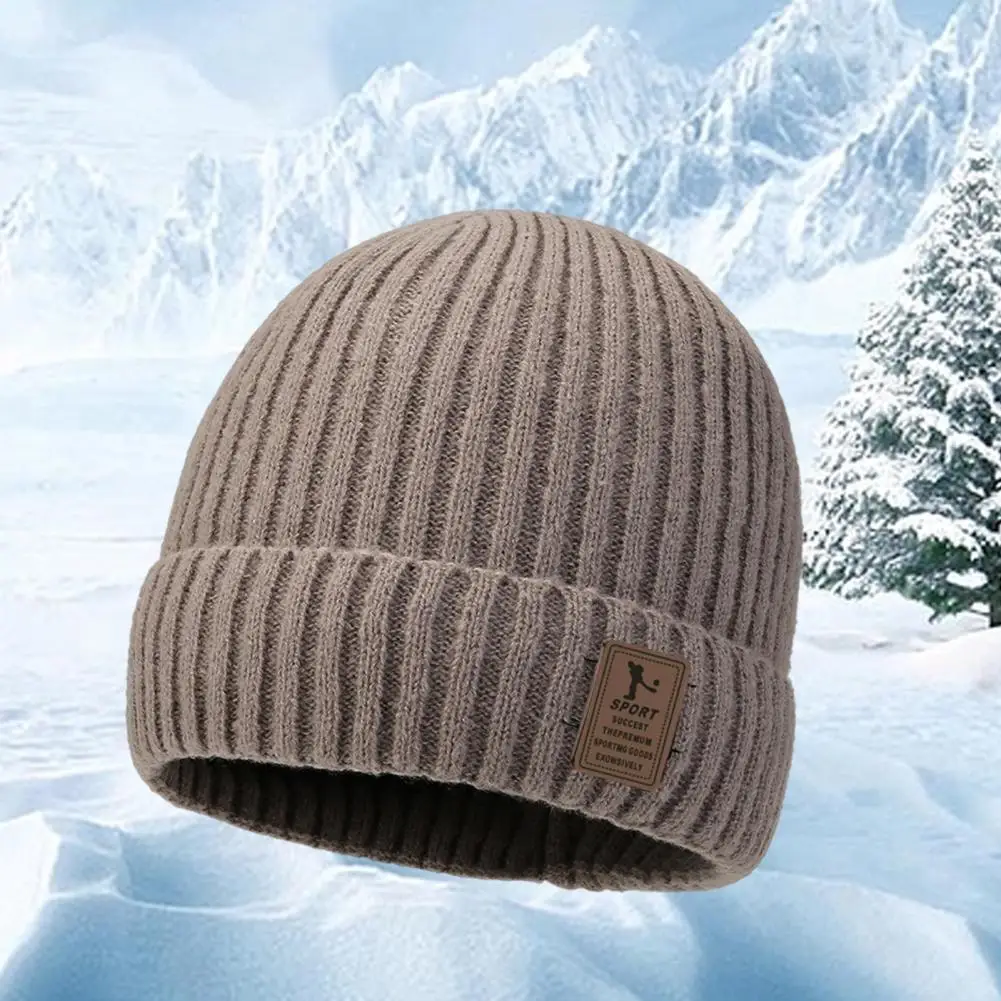 Женская шапка, уютная зимняя шапочка-бини с флисовой подкладкой, мягкий эластичный головной убор, благоприятный для кожи, для погоды, Однотонная теплая зимняя шапка - 1