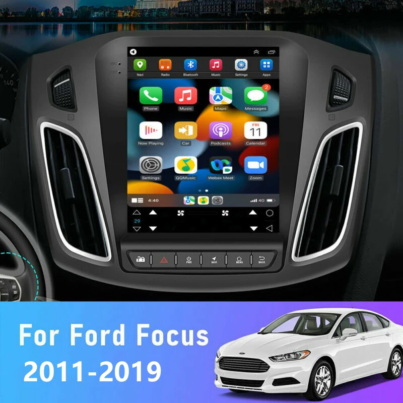 Автомобильный Радиоприемник Мультимедийный Android 12 Плеер Для Ford Focus 3 Mk3 2011-2019 Для Tesla Style Screen Navigation 2 din GPS 2din Video 4G - 1