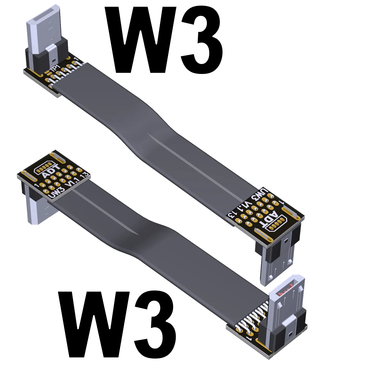 Плоский удлинительный кабель USB OTG 2.0 от мужчины к мужчине micro-B к micro-B ADT - 1