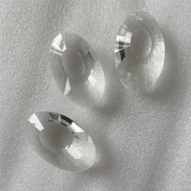 прозрачное овальное кольцо в форме хрустального стекла диаметром 38 мм-76 мм, подвесная осветительная призма в виде капли - 1