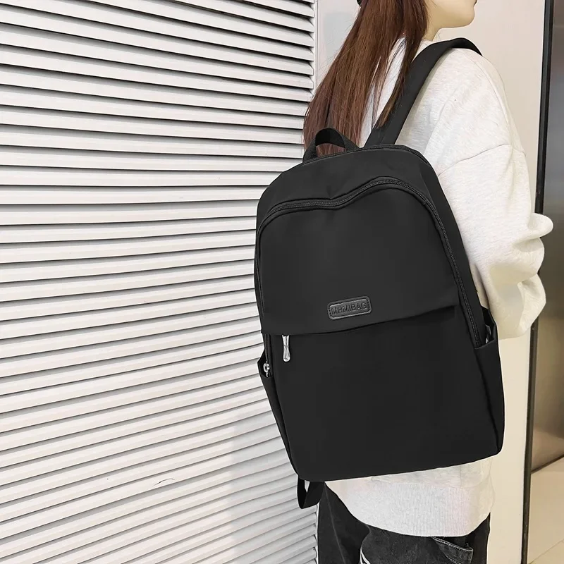 Lawaia Нейлоновый женский рюкзак для ноутбука, модный рюкзак через плечо, сумка на спине, однотонные рюкзаки в элегантном стиле для девочек, сумка для книг 2024 г. - 1