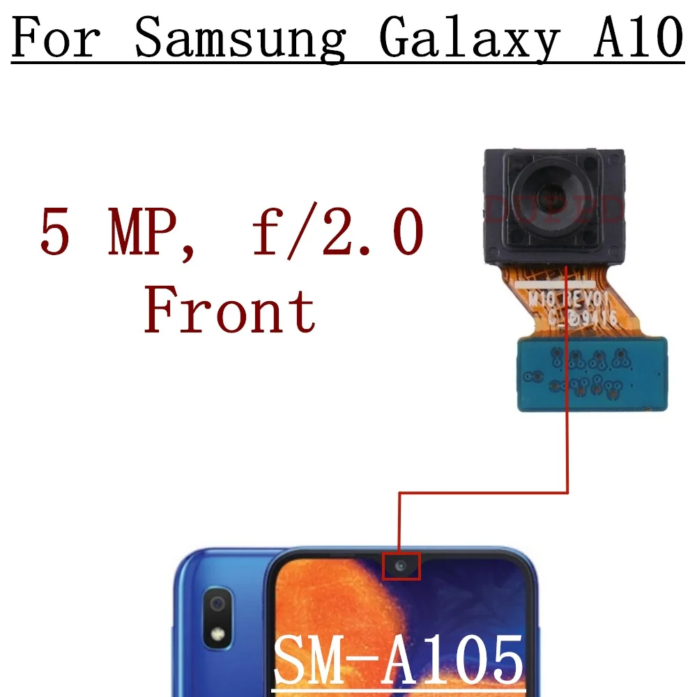 Оригинальная Фронтальная Камера Заднего Вида Для Samsung Galaxy A10 A105F A105N A105M A105G Селфи Фронтальная Широкая Задняя Основная Камера Модуль Flex Запасной - 1