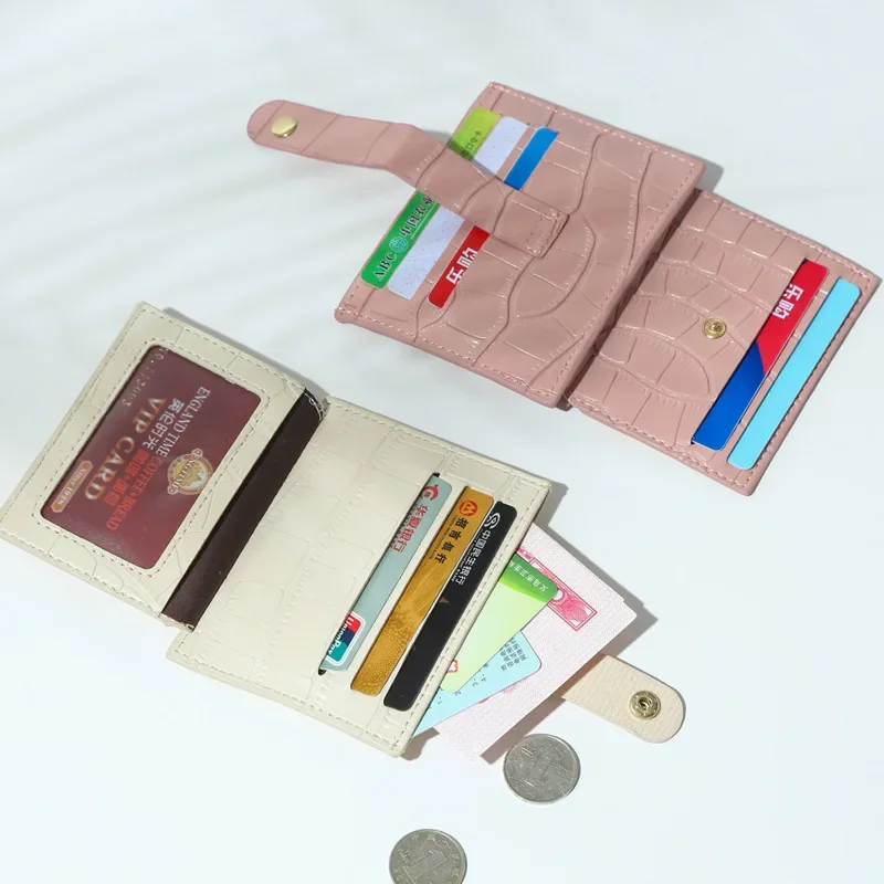 Новый дизайн ниши, сумка для карт, кошелек для монет, женский кошелек с несколькими картами, ins, карамельный цвет, крокодиловое зерно, маленький свежий - 1