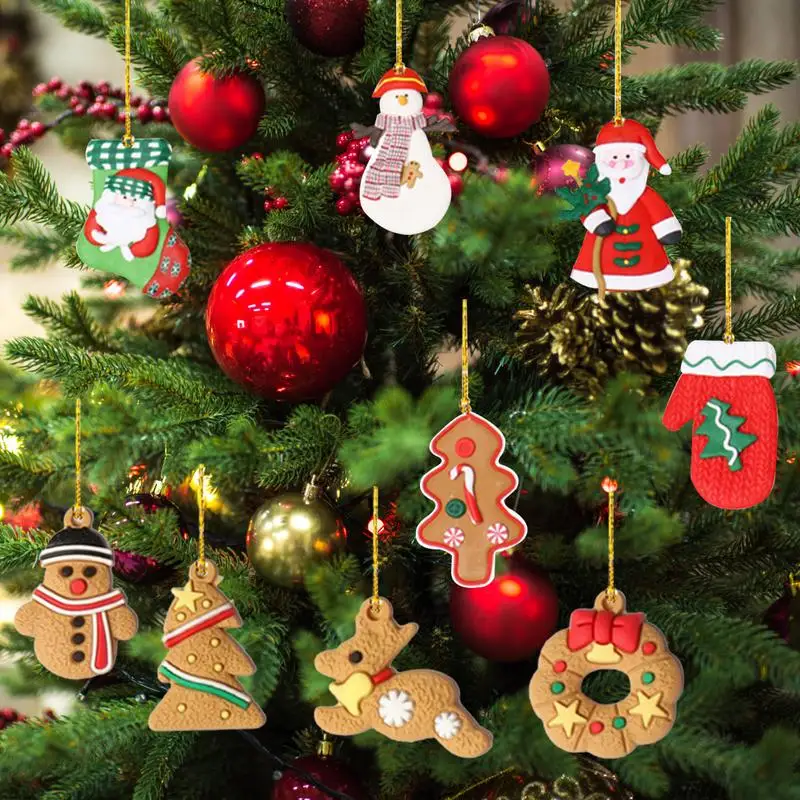 Украшения для рождественской елки, Мини-подвеска для Рождественской елки, Подвесные рождественские украшения для стены, двери в виде Рождественской елки, 14 шт. - 1