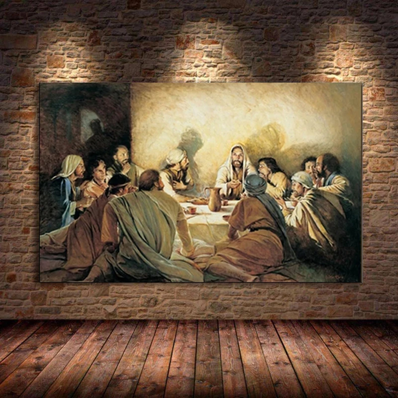Иисус Христос, идущий по воде, картина на холсте, плакат и принты, настенные картины для гостиной, украшения дома, Cuadros - 1