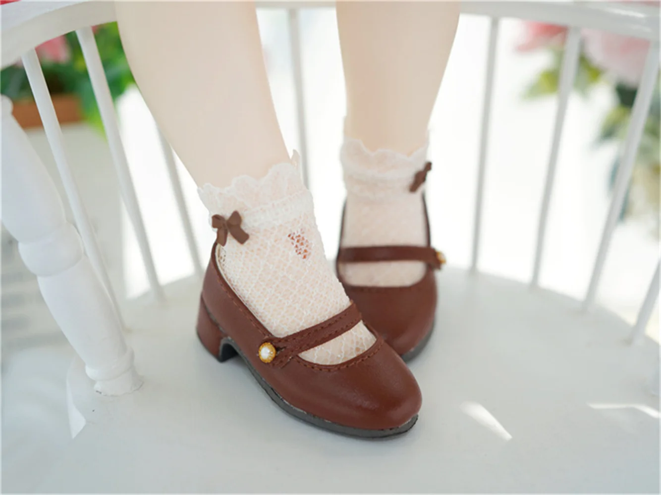 Обувь bjd MSD Подходит для куклы 1/4 размера маленькие кожаные туфли с жемчужной пряжкой кожаные туфли с одной пряжкой трехцветные аксессуары для куклы bjd - 1