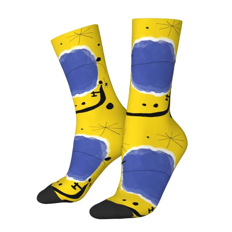 Забавные носки The Gold Of The Azure Женские мужские Теплые спортивные футбольные носки с 3D принтом Joan Miro в стиле абстрактного искусства - 1