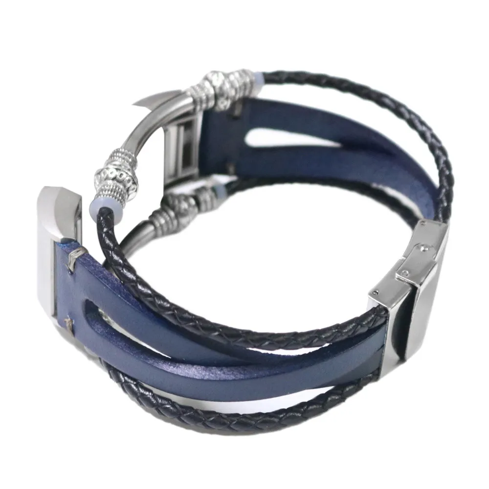 Модные сменные Аксессуары Кожаный браслет, совместимый с умными часами Fitbit Charge 2, запчасти для поделок - 2