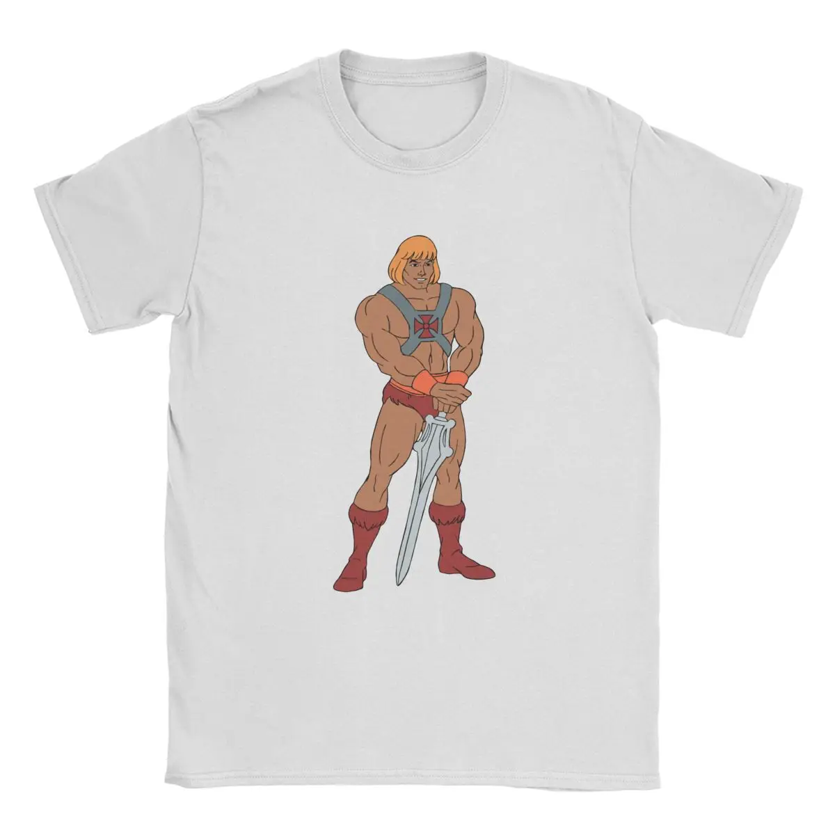 Мужская футболка He-Man Masters Of The Universe, Винтажная Футболка из 100% Хлопка, Круглый вырез горловины, Футболка с коротким рукавом, Оригинальные Топы - 2