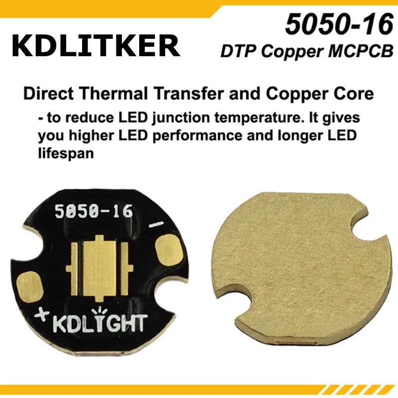 KDLITKER 5050-16 / 5050-20 DTP Медный MCPCB для светодиодов Cree серии XM / XHP50 / 5050 (5 шт.) - 2