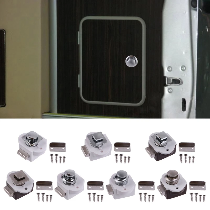 X7JF Защелкивающиеся замки на кнопках для автофургона RV Car Caravan Домашний шкаф с выдвижным замком для ящика шкафа Мебельная фурнитура для шкафа - 2