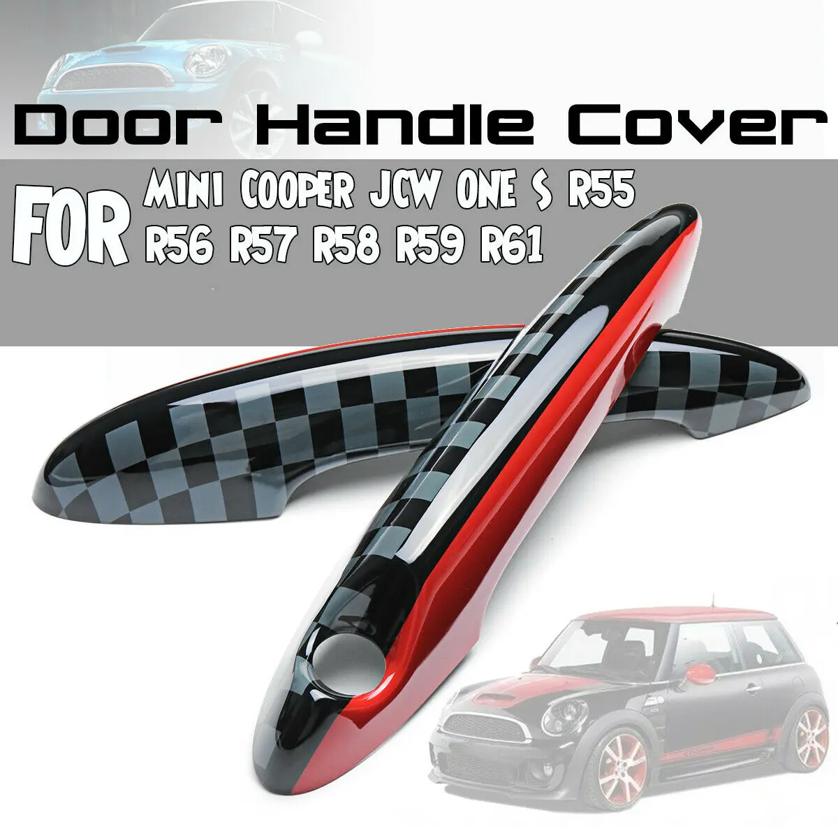 2 x Крышка дверной ручки ABS для Mini Cooper JCW ONE S R55 R56 R57 R58 R59 R61 - 2