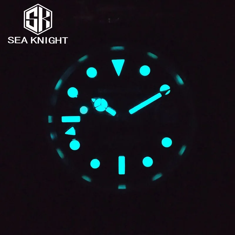 Мужские механические часы для дайвинга Sea knight, Сапфировое стекло, механизм NH34, Светящиеся 100-метровые Водонепроницаемые мужские Автоматические часы для дайвинга - 2