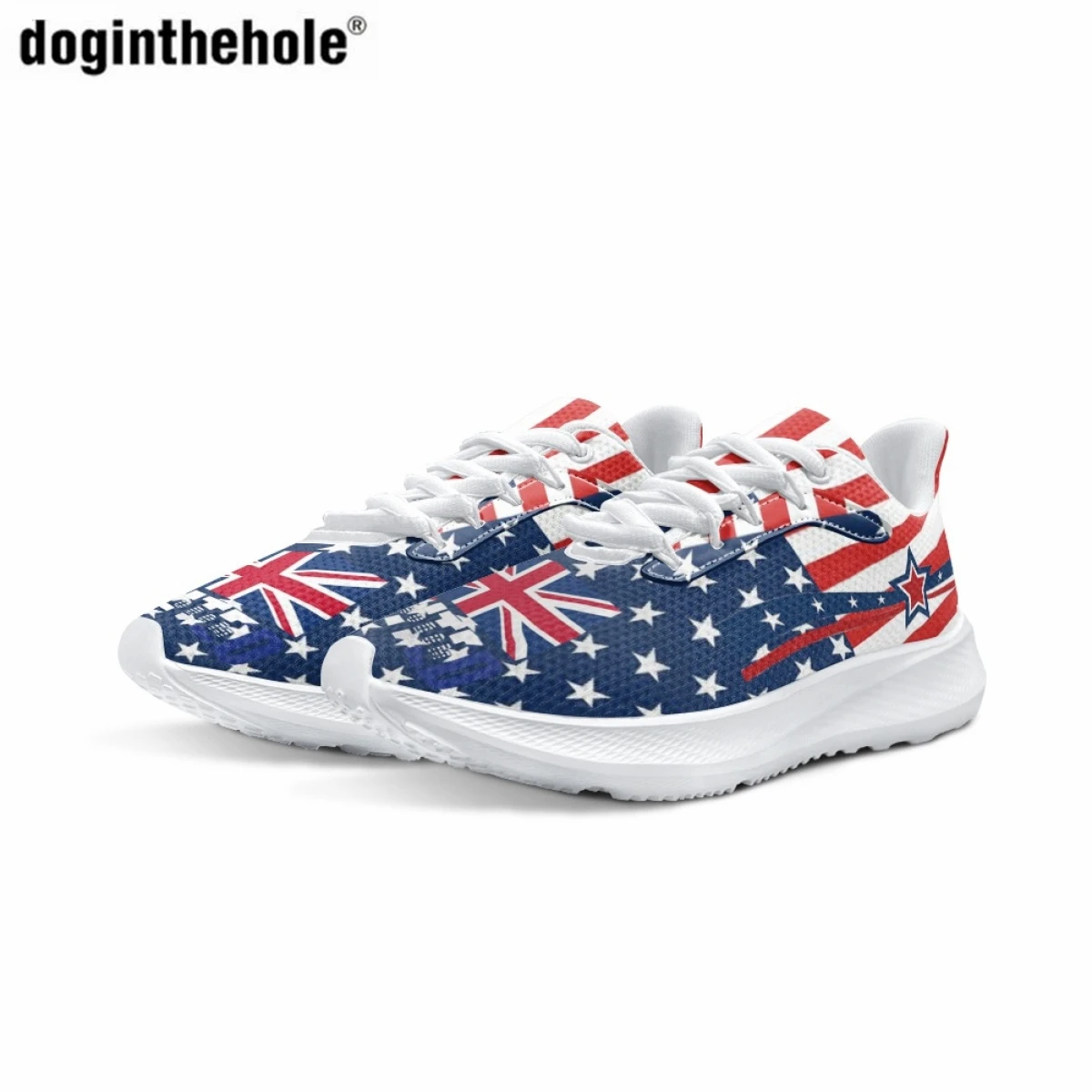 Doginthehole С художественным принтом британского флага, повседневные кроссовки для женщин, мужская спортивная обувь для активного отдыха, повседневные износостойкие кроссовки для бега - 2
