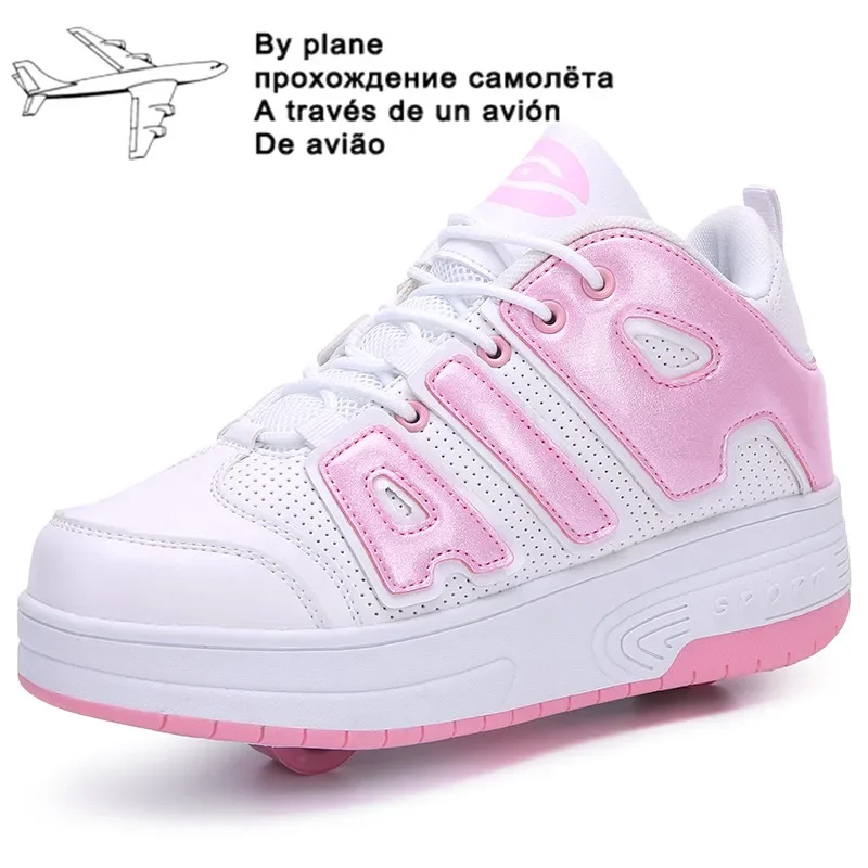 31-42 евро Детская обувь для роликовых коньков для юниоров, детские розовые кроссовки с двумя колесами для мальчиков и девочек 2021 года, обувь для взрослых, повседневная обувь для мальчиков - 2