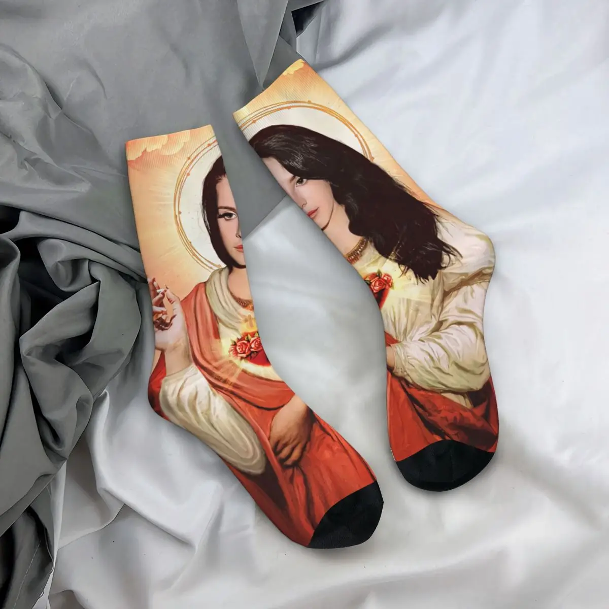 Зимние Теплые повседневные Женские Мужские носки Saint Lana Del Rey, Дышащие носки для экипажа - 2