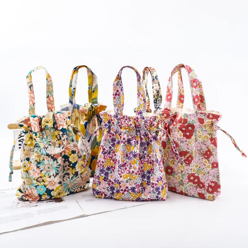 Новая женская сумочка карман для букета с принтом на шнурке Японская тканевая сумка для рук сумка для хранения аксессуаров Hanfu - 2