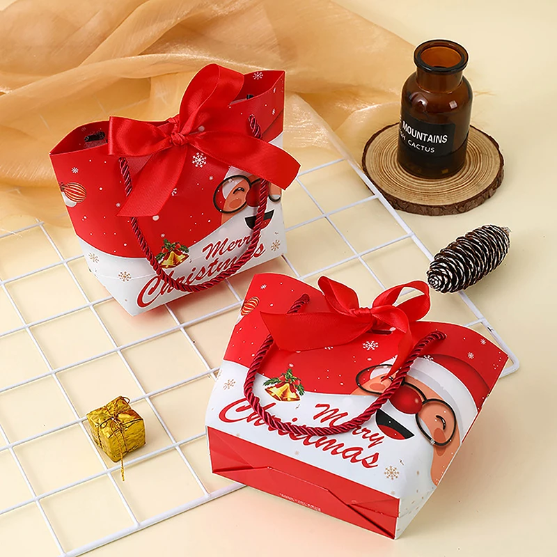 Подарочный пакет для рождественской вечеринки с переносной веревкой, Рождественский Подарок для печенья, Конфет, Упаковочные материалы для Счастливого Рождества - 2