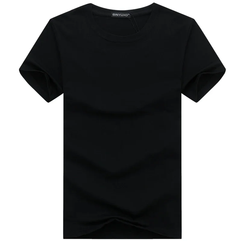 A2807 Простая линия креативного дизайна, однотонные хлопчатобумажные футболки, мужские футболки нового стиля, мужские футболки с коротким рукавом, большие размеры - 2