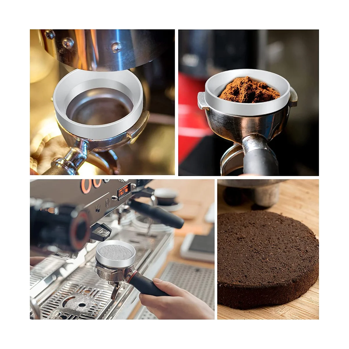 Дозирующее Кольцо для кофе 51 мм, Алюминиевое Дозирующее Кольцо для Кофе с Шайбовым Фильтром, Эспрессо-сито из нержавеющей Стали для Портафильтра - 2