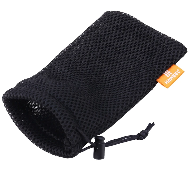 Сумка HAWEEL из 15 упаковок с нейлоновой сеткой на шнурке для хранения - универсальная сумка для активного отдыха 3,5 х 7,3 дюйма (черная) - 2