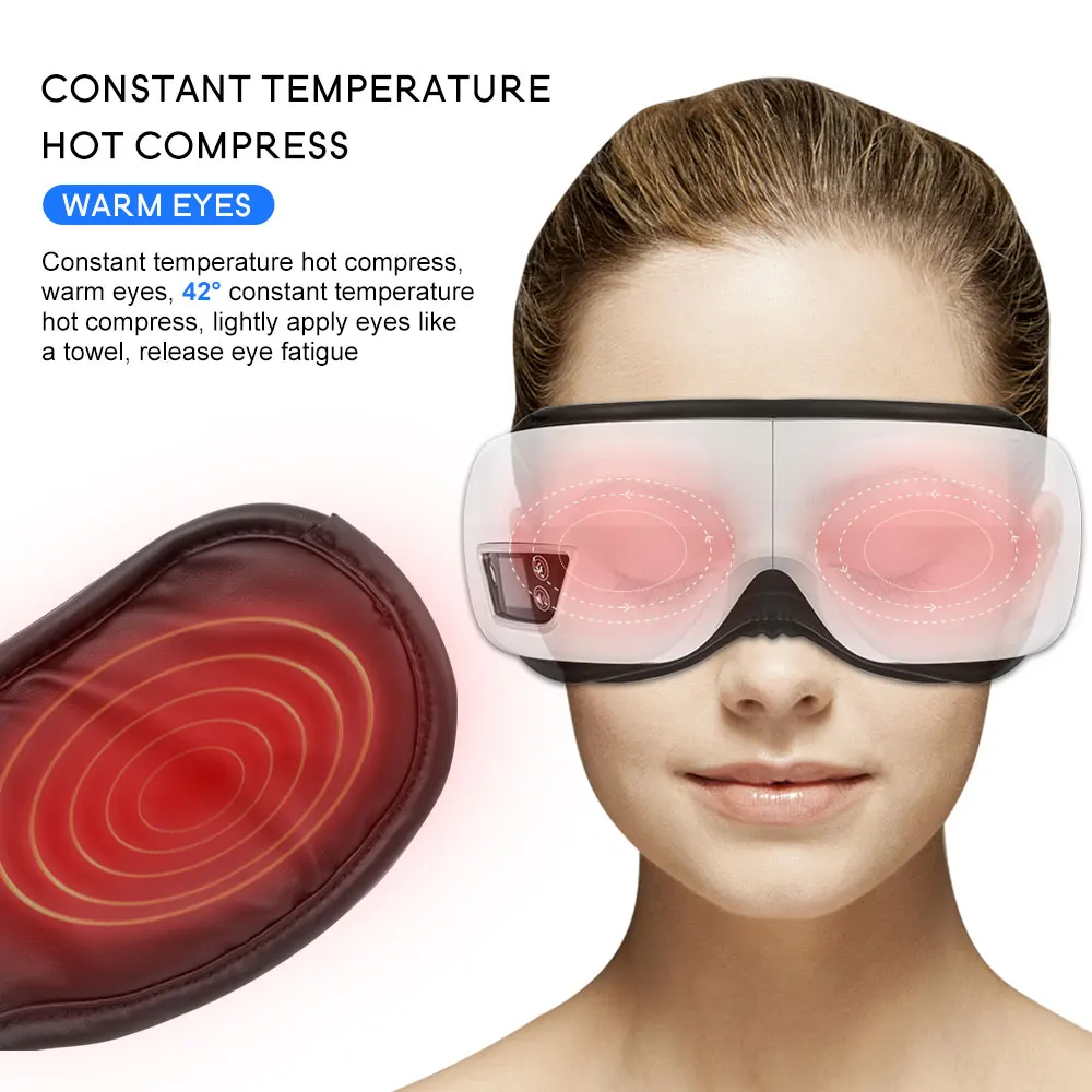 Массажер Для глаз 6D Smart Airbag Вибрация Инструмент Для Ухода За Глазами Нагревание Bluetooth Музыка Снимает Усталость И Темные Круги Маска Для Сна - 2