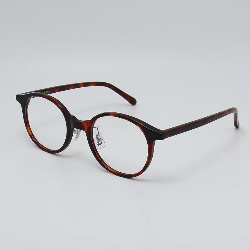 Высококачественная Ацетатная оправа для оптических очков для мужчин и женщин, круглые очки для близорукости в стиле ретро, Очки японского люксового бренда ручной работы. - 2