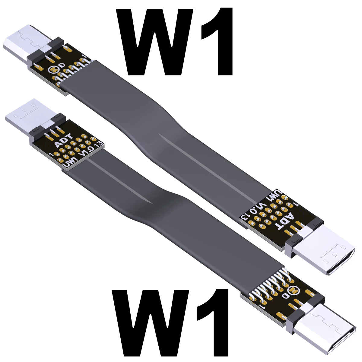 Плоский удлинительный кабель USB OTG 2.0 от мужчины к мужчине micro-B к micro-B ADT - 2
