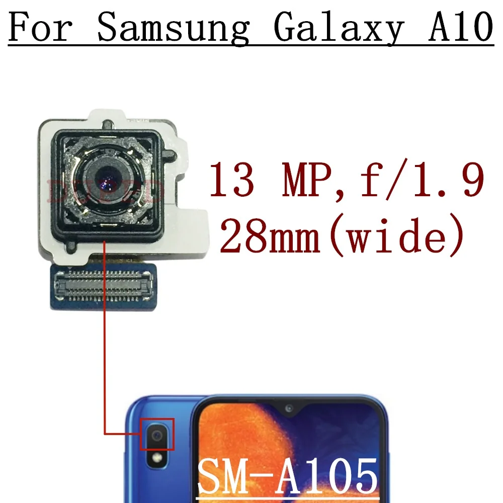 Оригинальная Фронтальная Камера Заднего Вида Для Samsung Galaxy A10 A105F A105N A105M A105G Селфи Фронтальная Широкая Задняя Основная Камера Модуль Flex Запасной - 2
