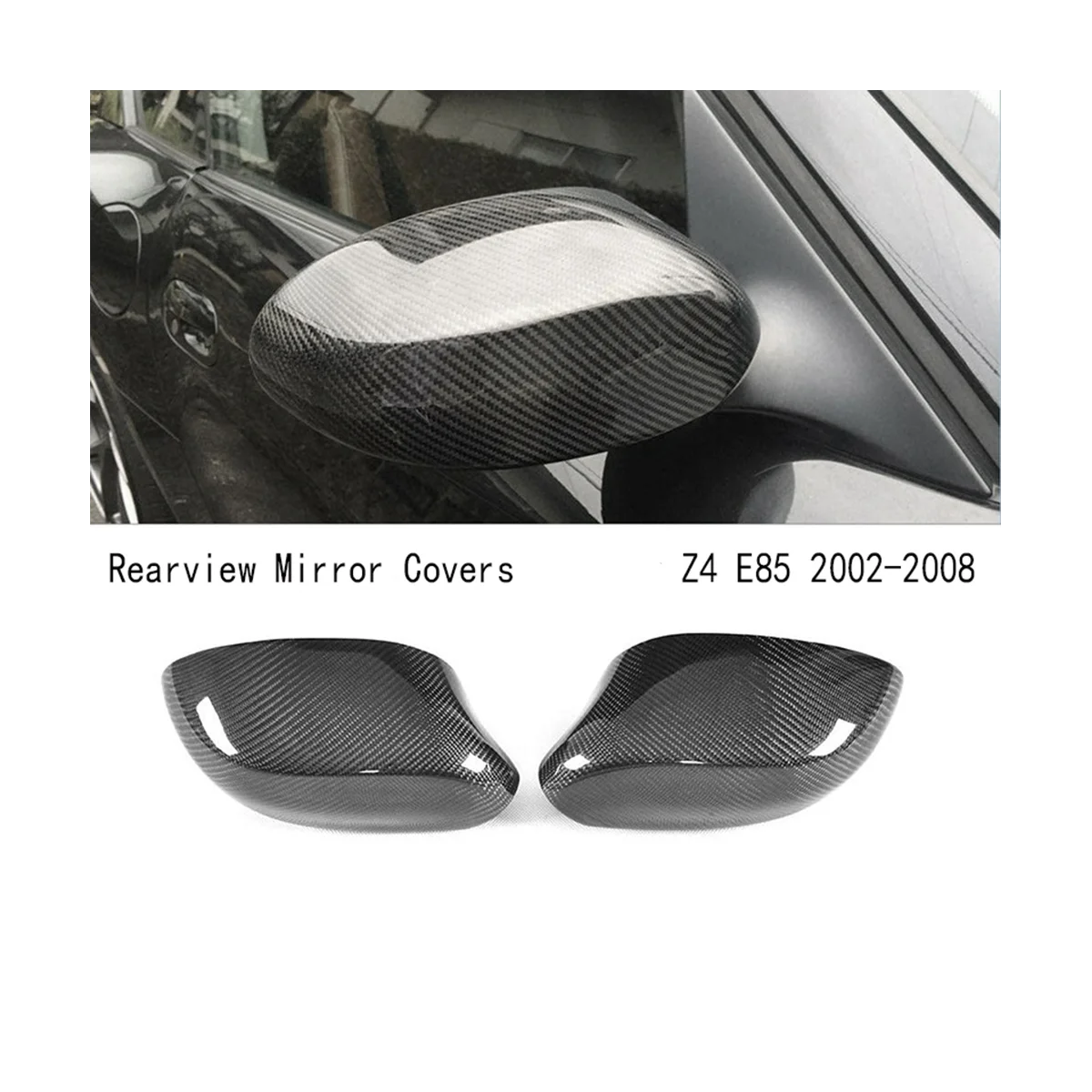 Автомобильные чехлы для боковых зеркал заднего вида из углеродного волокна, защитные чехлы для левых зеркал заднего вида для Bmw Z4 E85 2002-2008 - 2