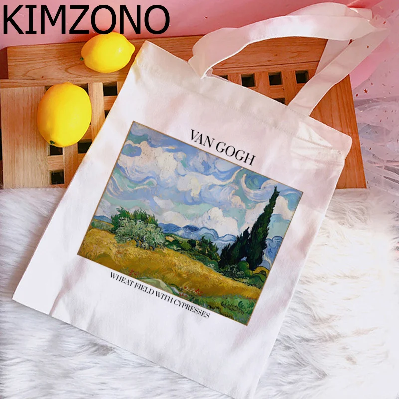 Хозяйственная сумка Van Gogh хлопчатобумажная сумка shopper bolsa tote bag tote bolsas reutilizables sacolas - 2