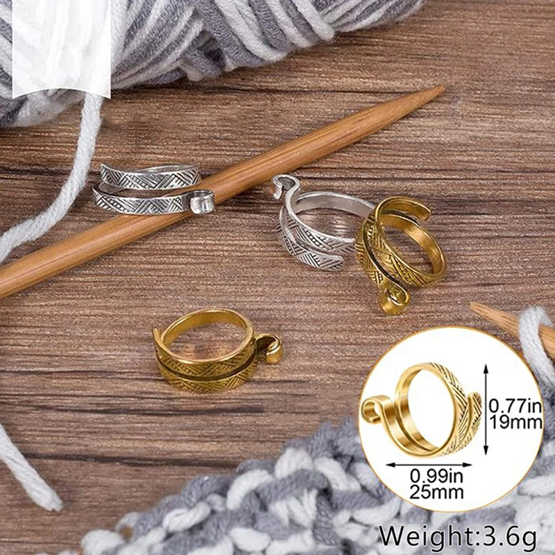 Петля для вязания, регулируемое открытое кольцо, тесьма, инструменты для вязания крючком, аксессуары для шитья - 2