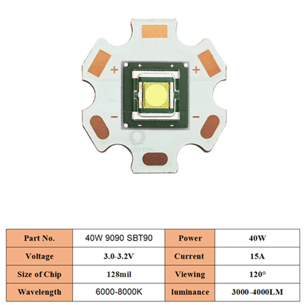 1 шт. -5 шт. Лазерные бусины LED 9090 чип 40 Вт SMD диоды SBT90 высокой мощности 3000-4000LM Холодный белый Бесплатная доставка - 2