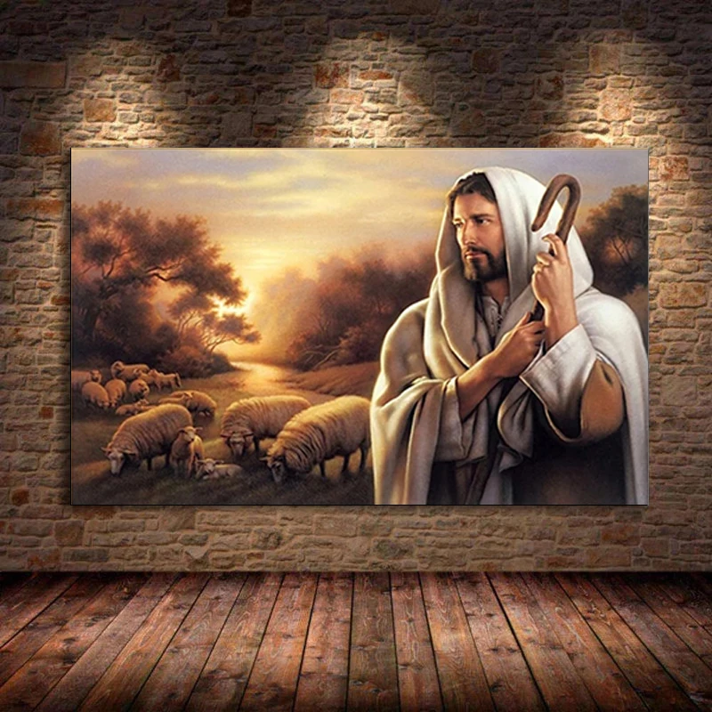 Иисус Христос, идущий по воде, картина на холсте, плакат и принты, настенные картины для гостиной, украшения дома, Cuadros - 2