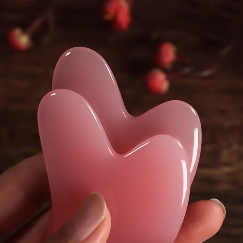 СПА-массаж в форме сердца Розовое средство для очищения Гуа-Ша в форме Любви для лица, глаз, шеи, тела, предотвращает Расслабление морщин - 2