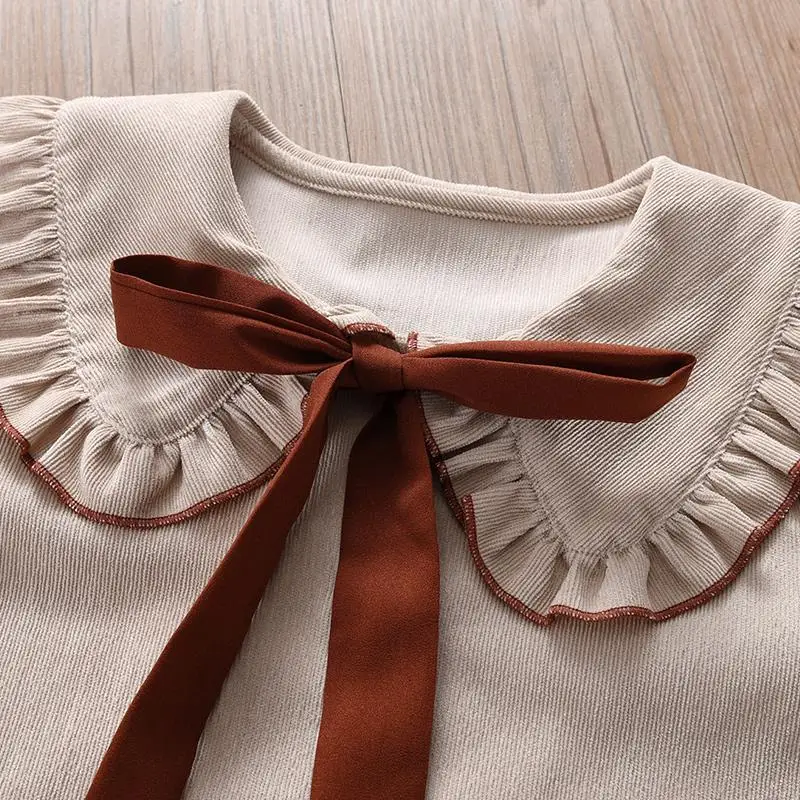 Новая весенне-осенняя детская короткая юбка среднего размера для девочек, рубашка, плиссированная юбка, комплект из двух предметов в академическом стиле - 2