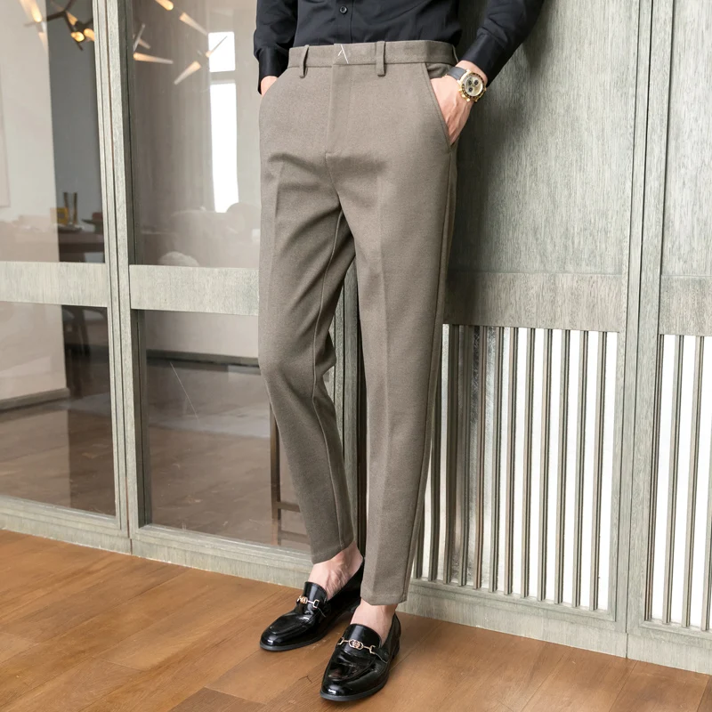 Новое поступление, Модный дизайн, Мужские Строгие брюки Soldi Color, Приталенный Деловой Повседневный костюм, Мужские брюки, распродажа 2023 A119 - 3